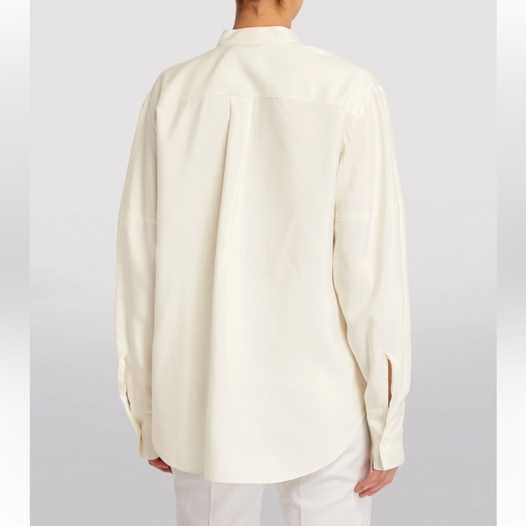 St. John Collection Marie 100% Silk Button Up Mandarin Blouse NEW $695 Small - Picture 3 of 13